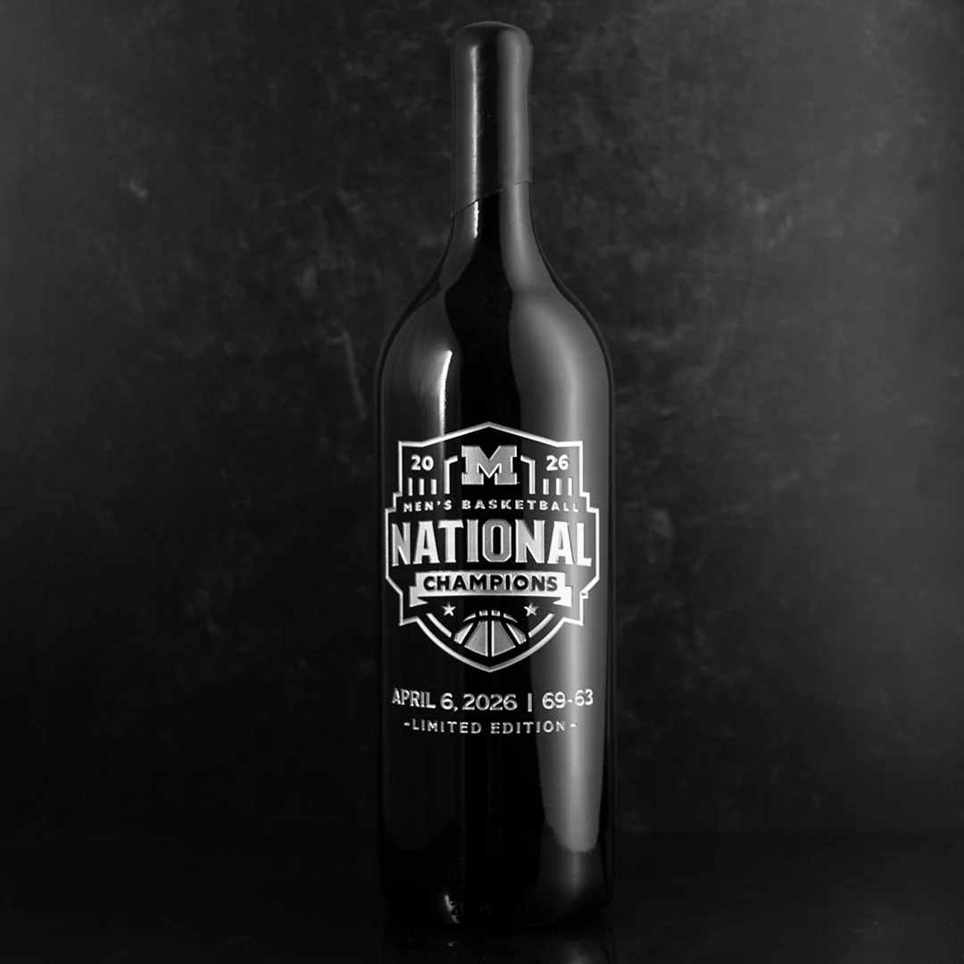 Michigan 2026 Men's Basketball National Champions 3L Etched Wine - Image 2