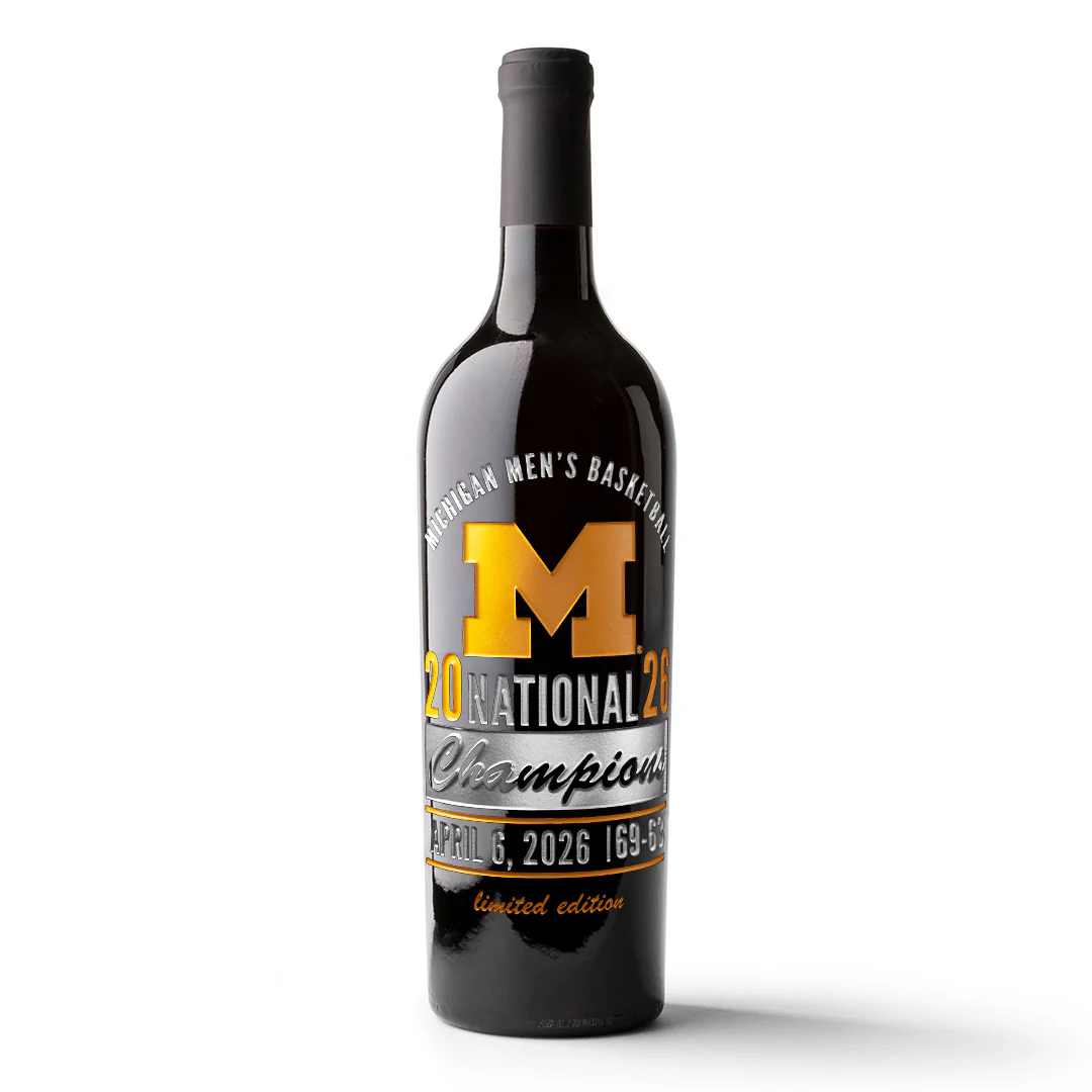 Michigan 2026 Men's Basketball National Champions Etched Wine