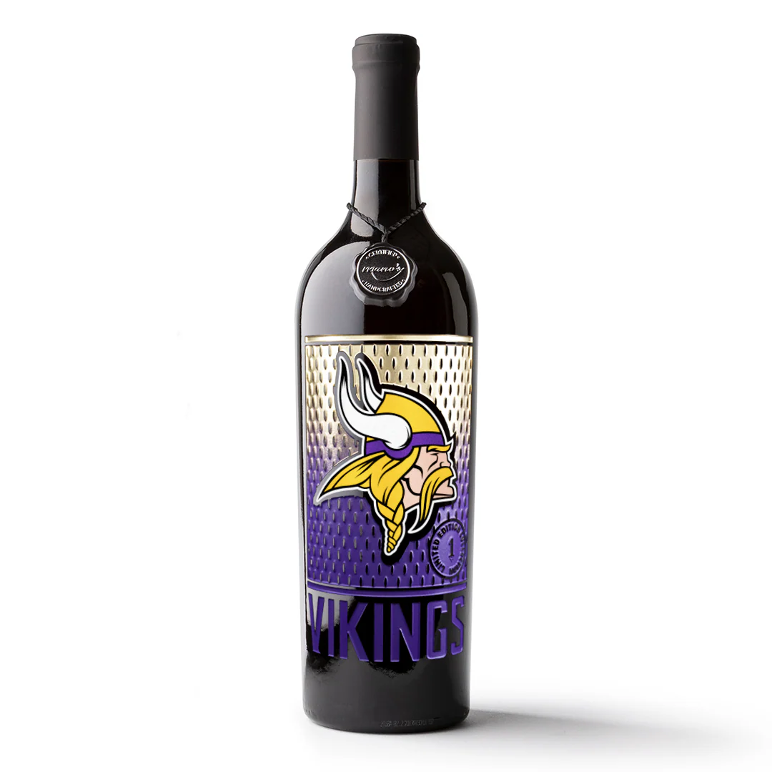 Minnesota Vikings Jersey Etched Wine