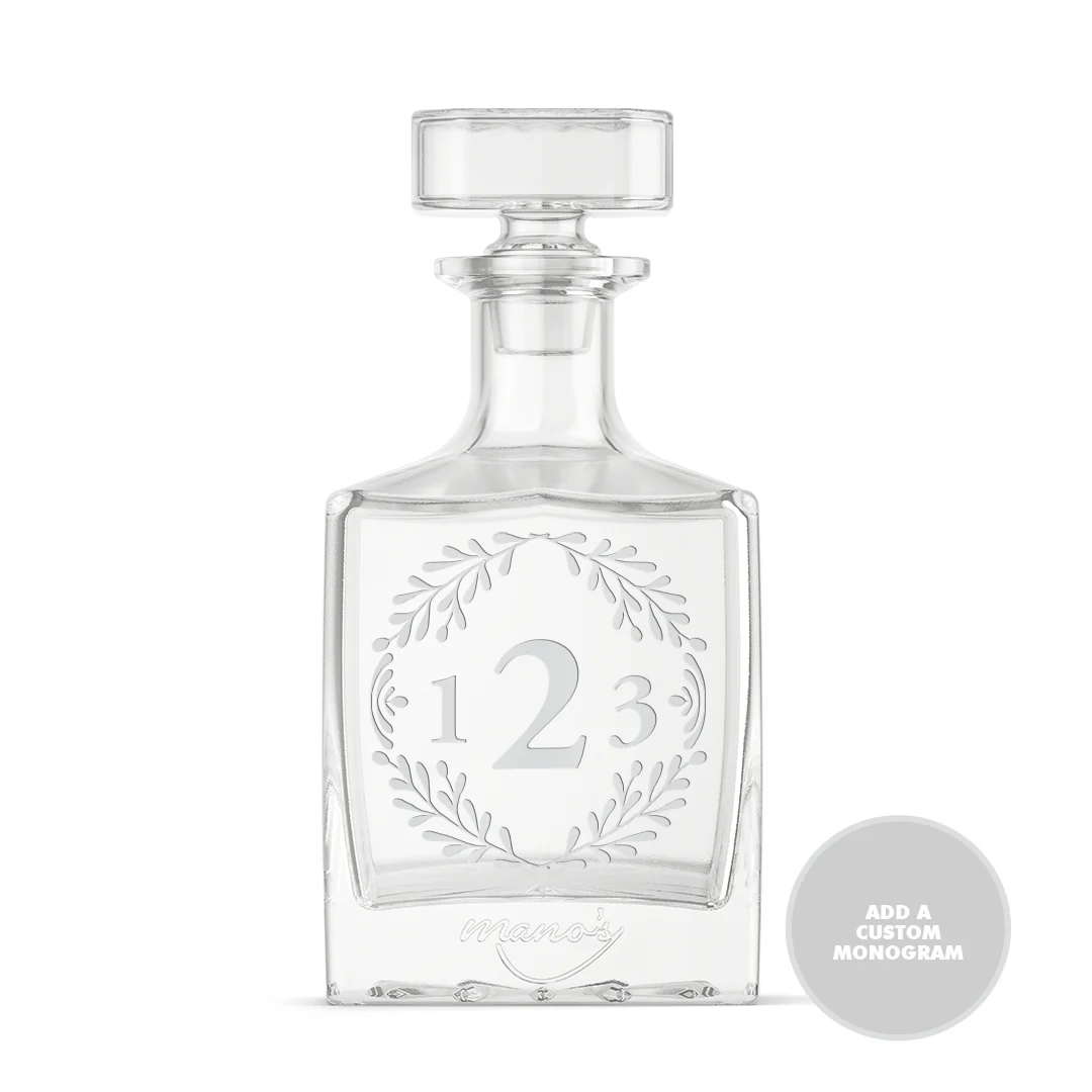 Monogram Laurel Custom Crystal Glass Decanter - Image 3