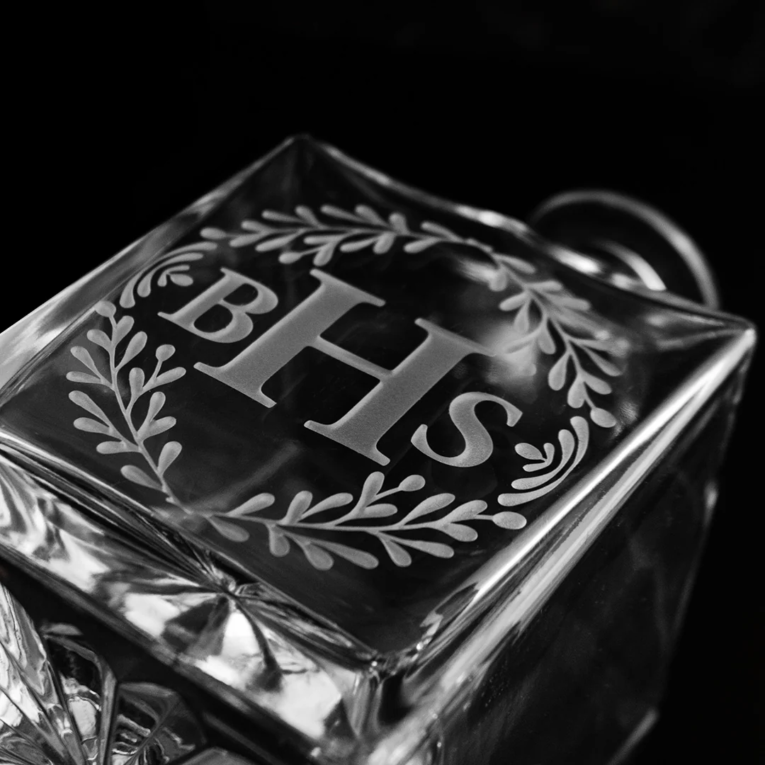 Monogram Laurel Custom Crystal Glass Decanter - Image 7
