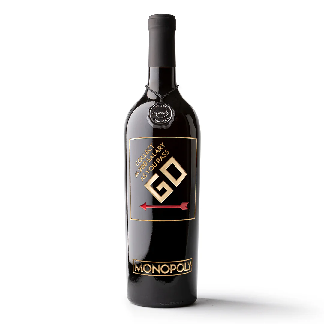 Monopoly Pass GO Etched Wine