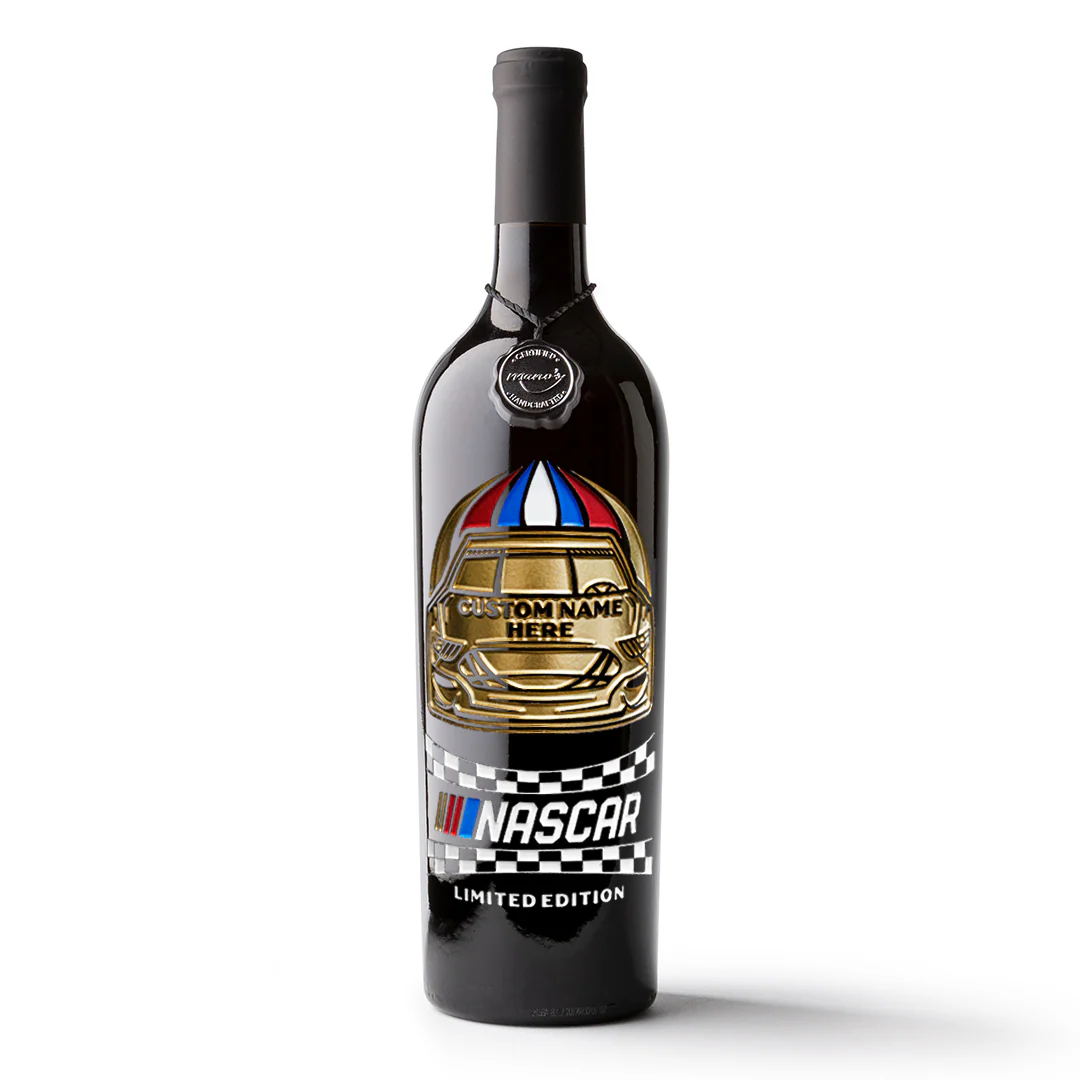 NASCAR Custom Name Etched Wine - Image 3
