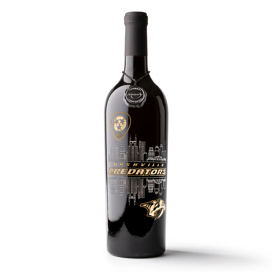 Nashville Predators City Pride Etched Wine