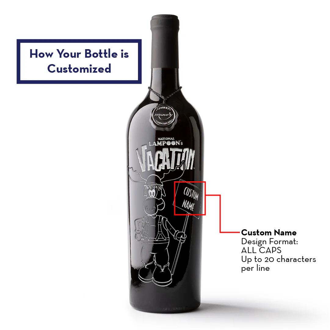 National Lampoons Vacation Custom Name Etched Wine - Image 2