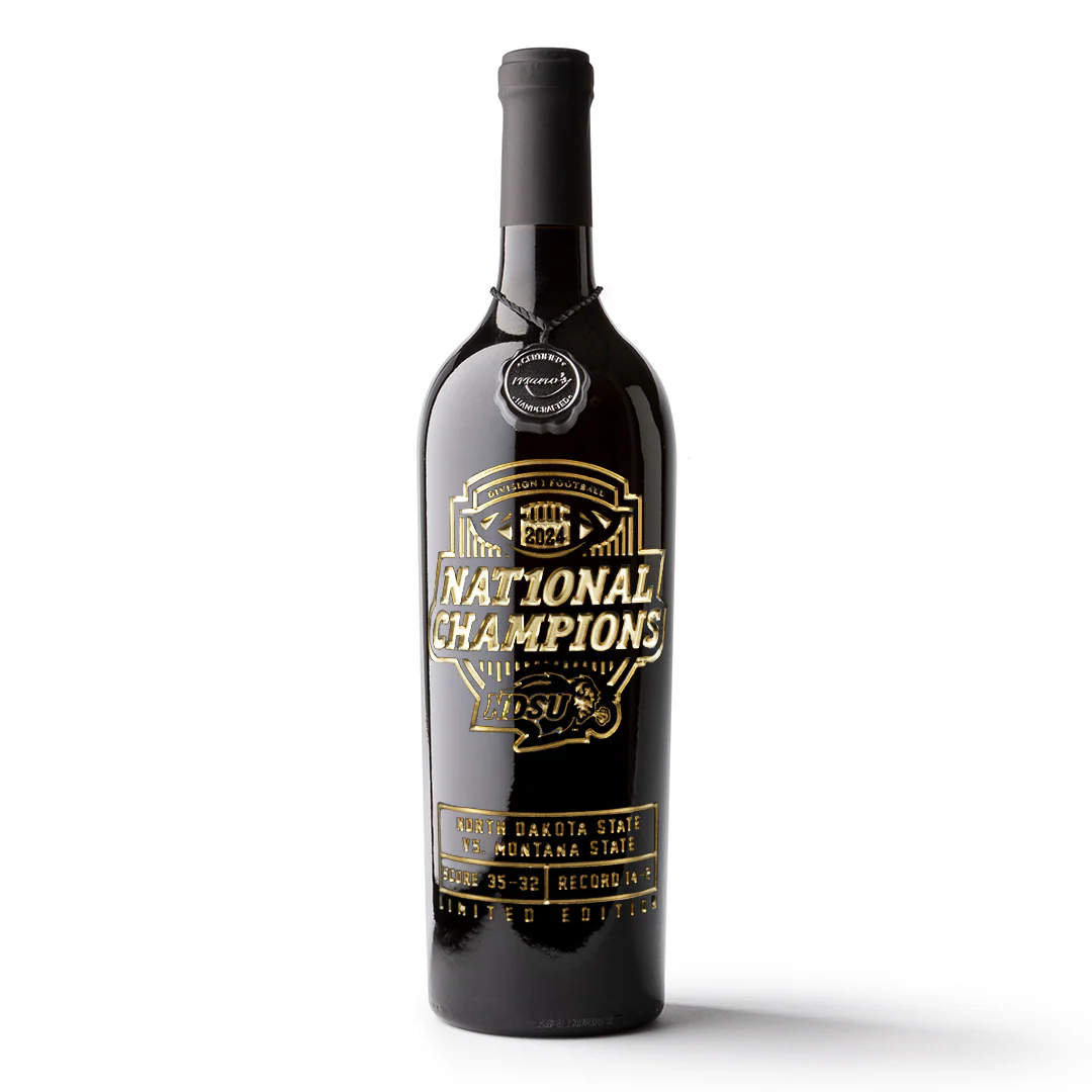 NDSU 2024 National Championship Logo Etched Wine