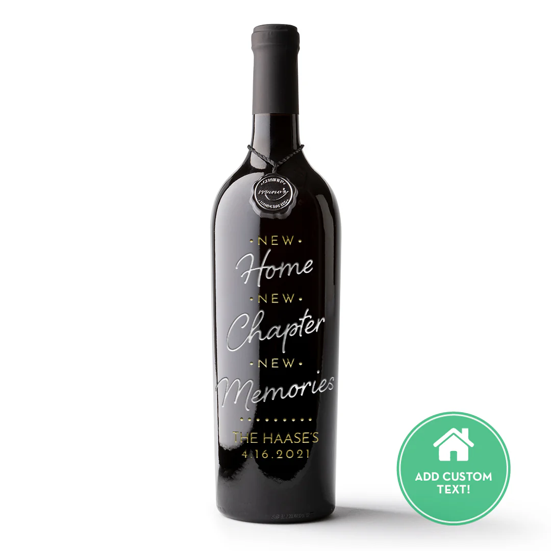 New Memories Custom Name Etched Wine