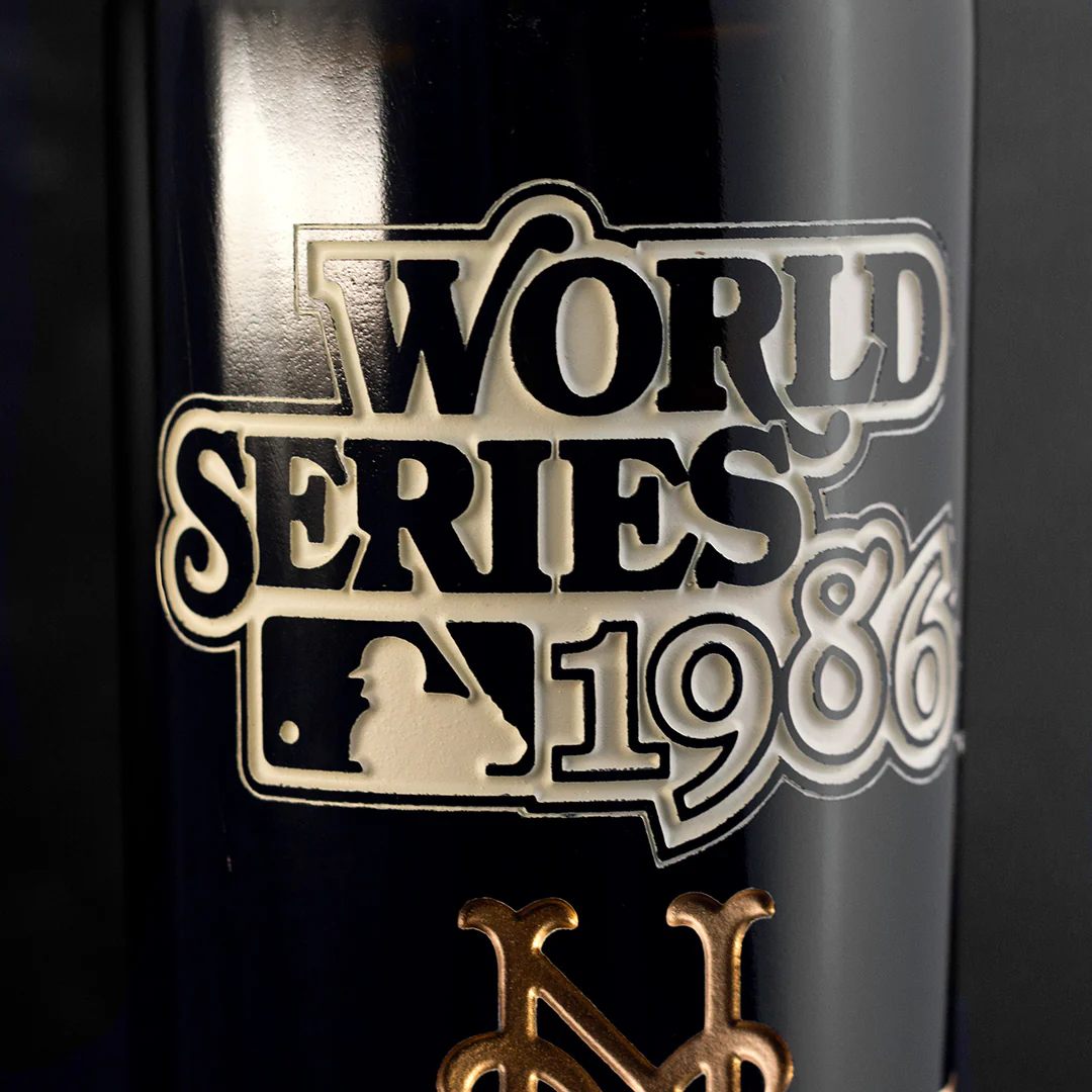 New York Mets 1986 World Series Vault Etched Wine - Image 3