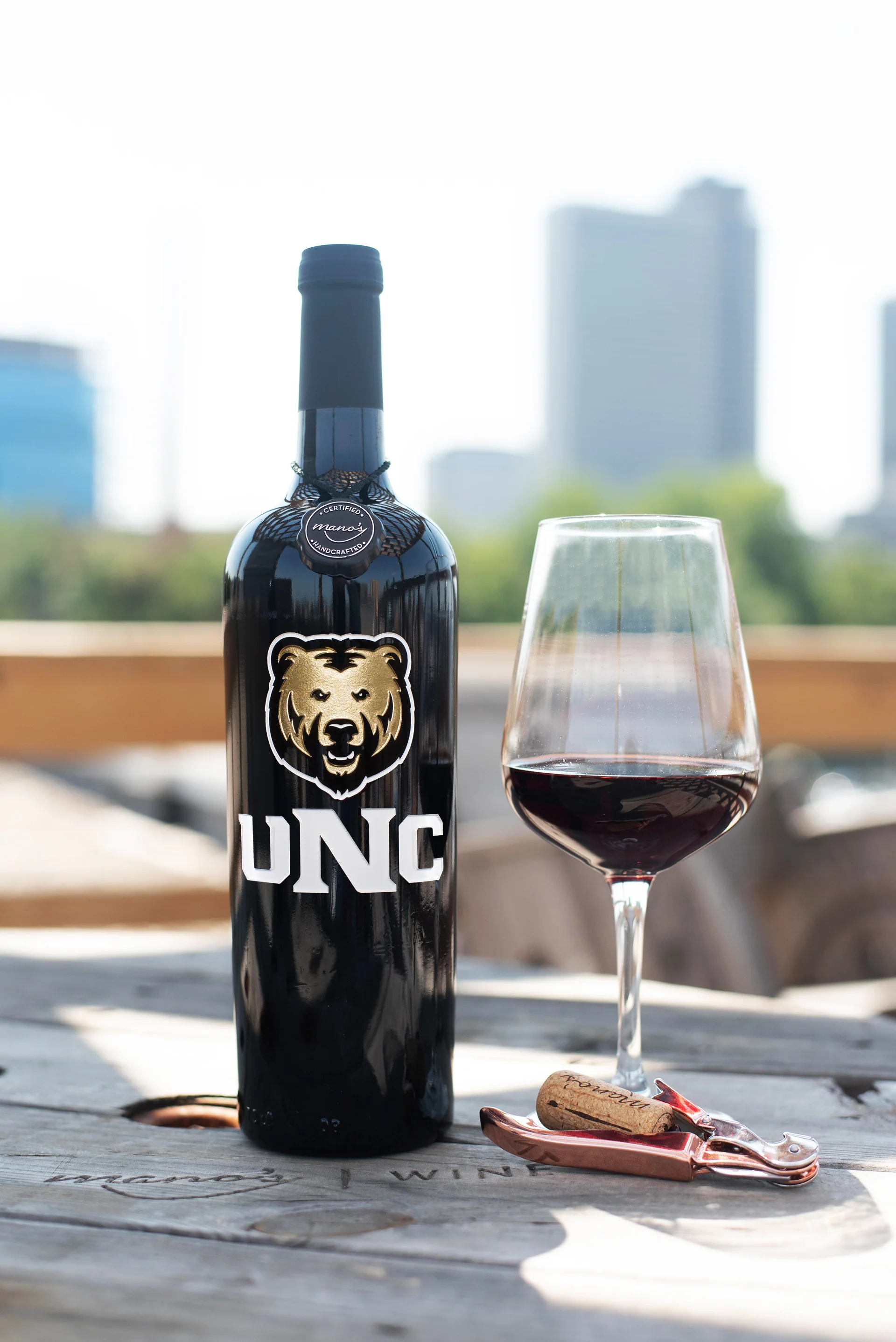 University of Northern Colorado Etched Wine Bottle - Image 3