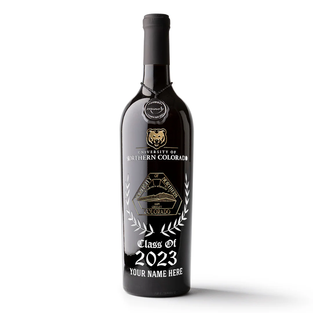University of Northern Colorado Custom Alumni Etched Wine Bottle - Image 3