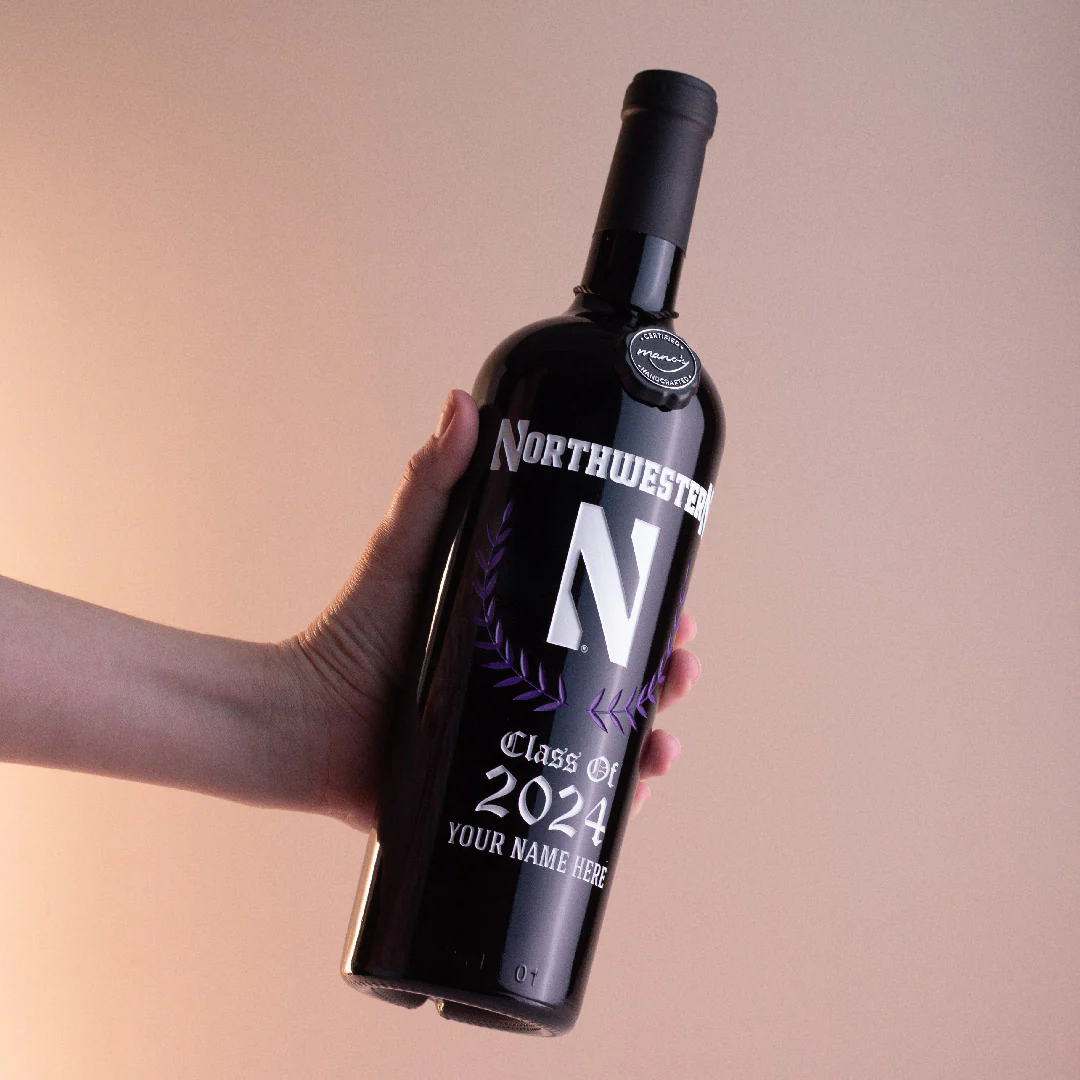 Northwestern University Custom Alumni Etched Wine - Image 3