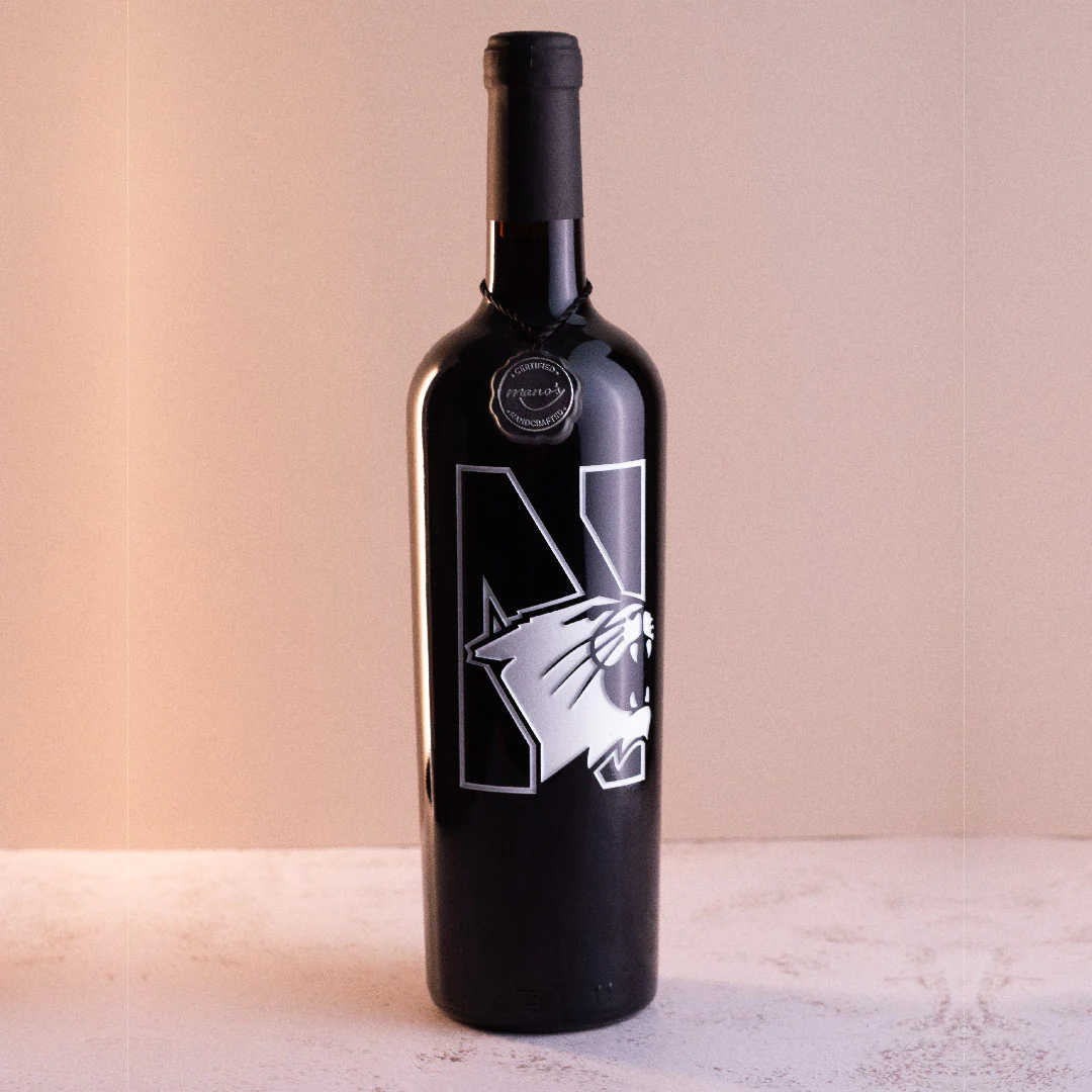 Northwestern University Wildcats Etched Wine - Image 5