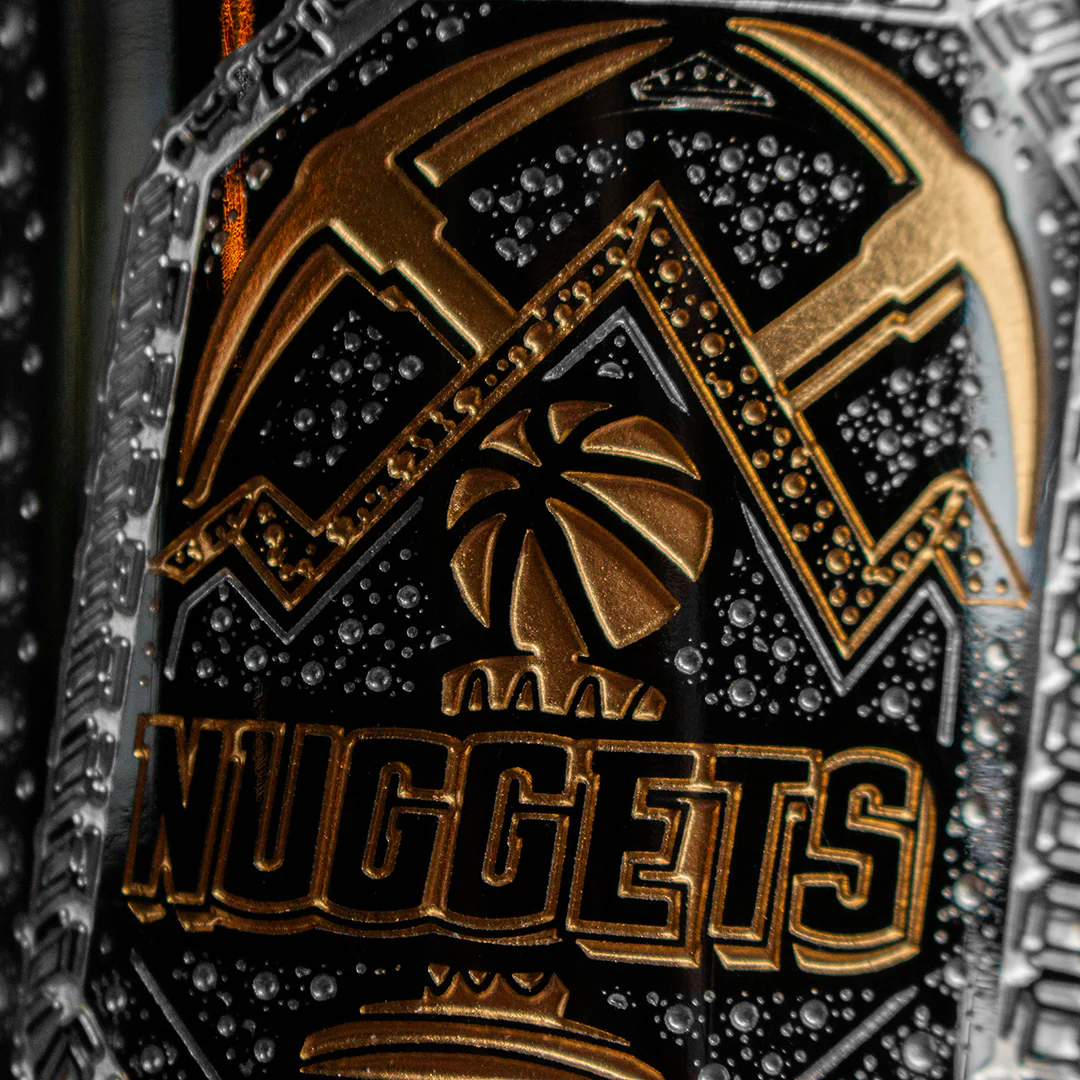 Nuggets 2023 Commemorative Championship Ring Etched Wine Bottle - Image 6