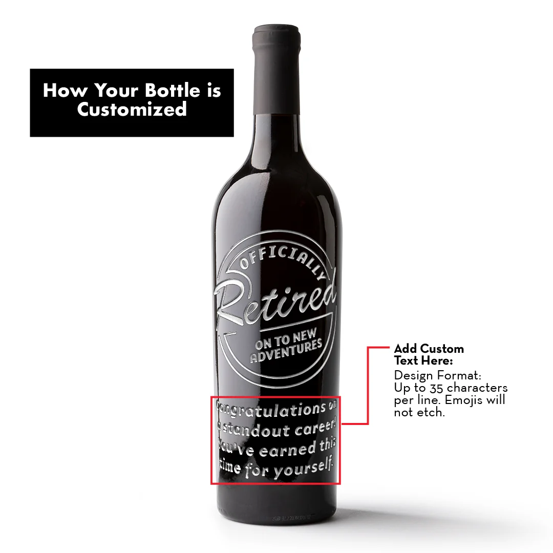 Officially Retired Stamp Custom Etched Wine - Image 5