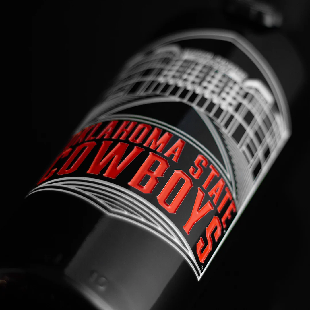 Oklahoma State University Boone Pickens Stadium Etched Wine - Image 4
