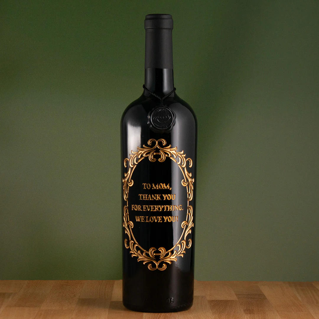 Ornate Oval Frame Custom Etched Wine - Image 3