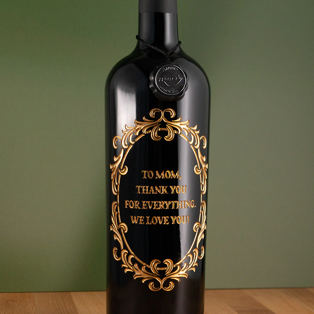 Ornate Oval Frame Custom Etched Wine - Image 4