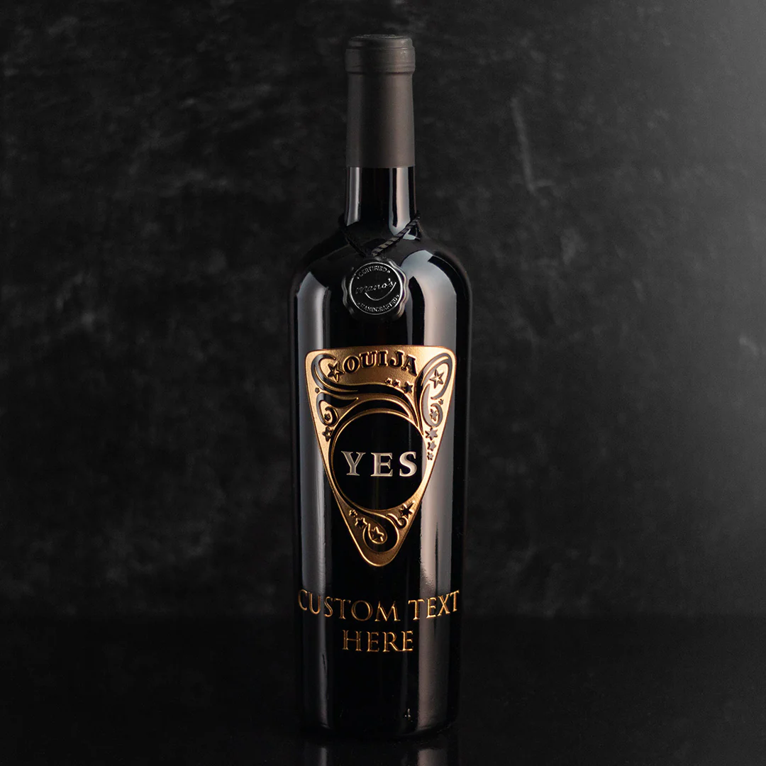 Ouija "Yes" Planchette Custom Wine Bottle - Image 3