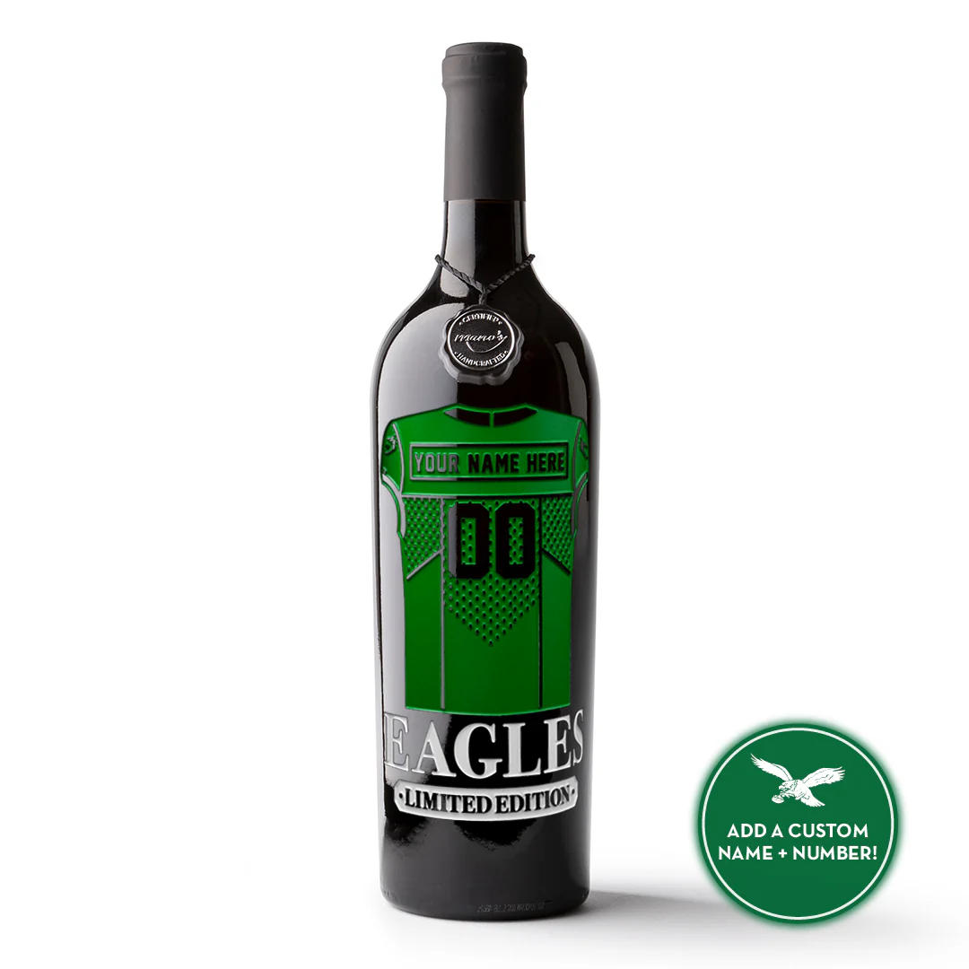 Philadelphia Eagles Custom Jersey Etched Wine