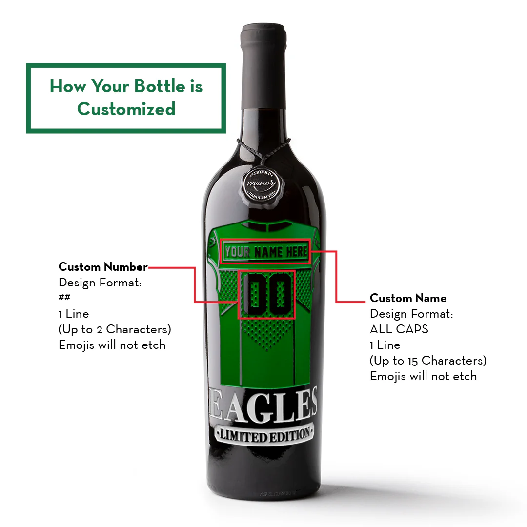 Philadelphia Eagles Custom Jersey Etched Wine - Image 4