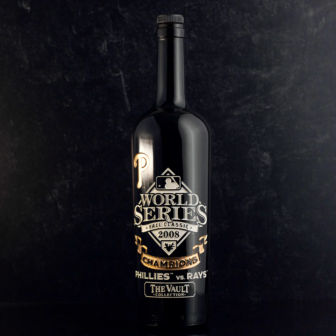 Philadelphia Phillies 2008 World Series Vault Etched Wine - Image 4