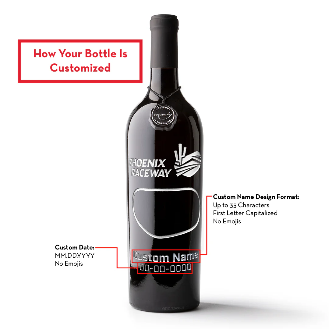 Phoenix Raceway Custom Name Etched Wine - Image 2