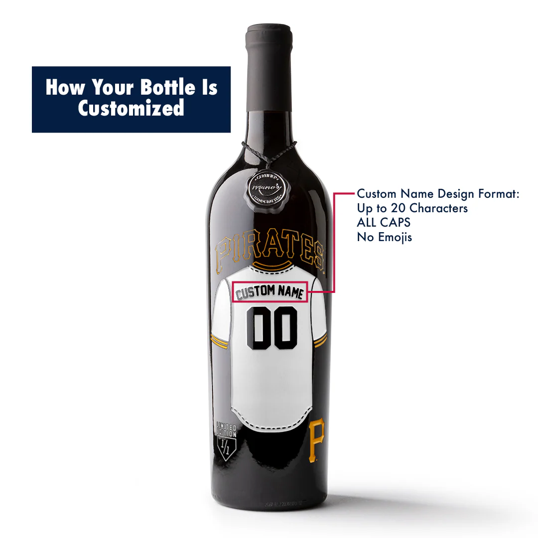 Pittsburgh Pirates Custom Jersey Etched Wine - Image 2