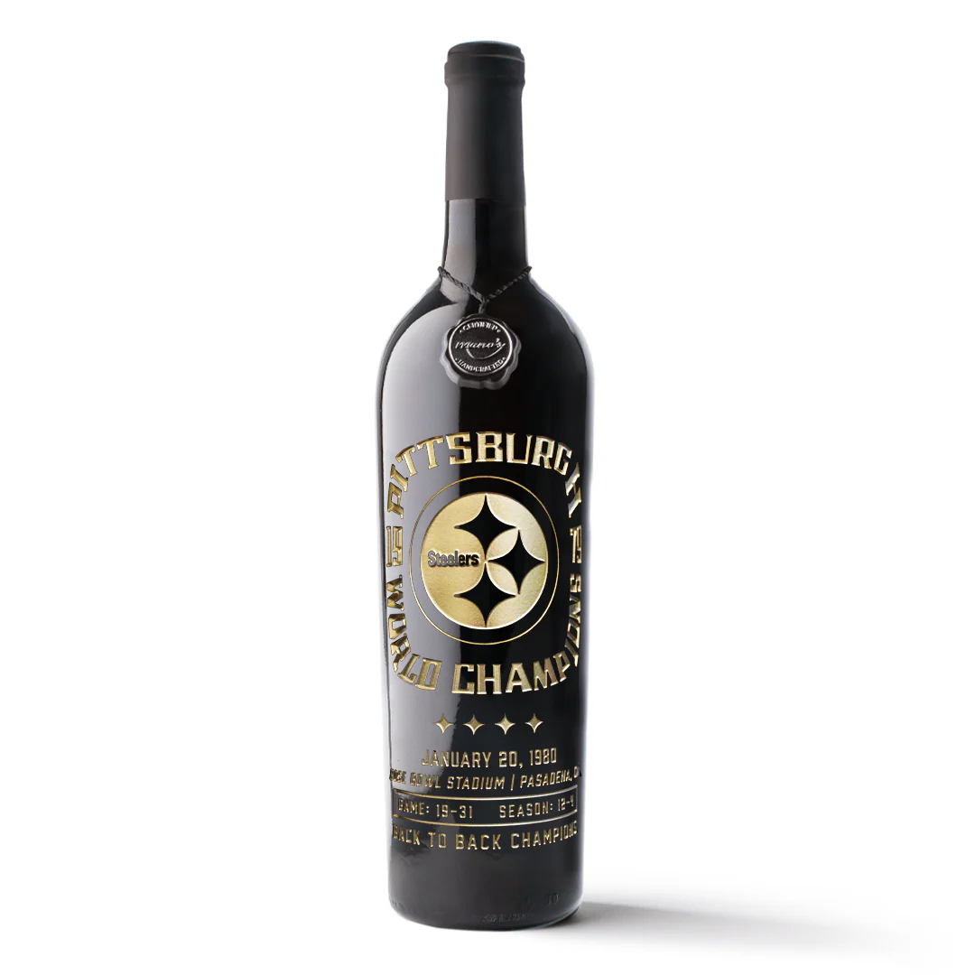 Pittsburgh Steelers 1979 Championship Etched Wine