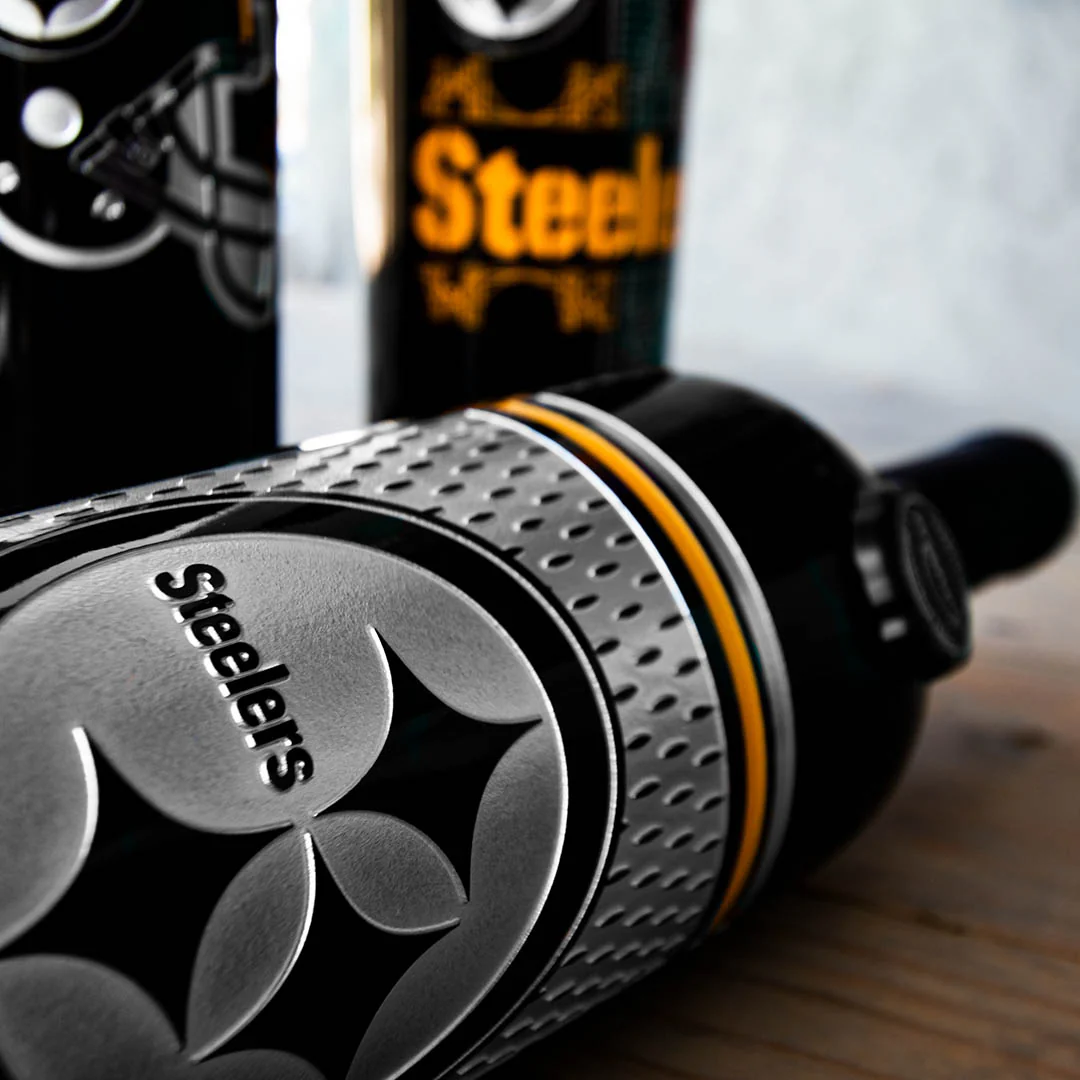 Pittsburgh Steelers Jersey Etched Wine - Image 4
