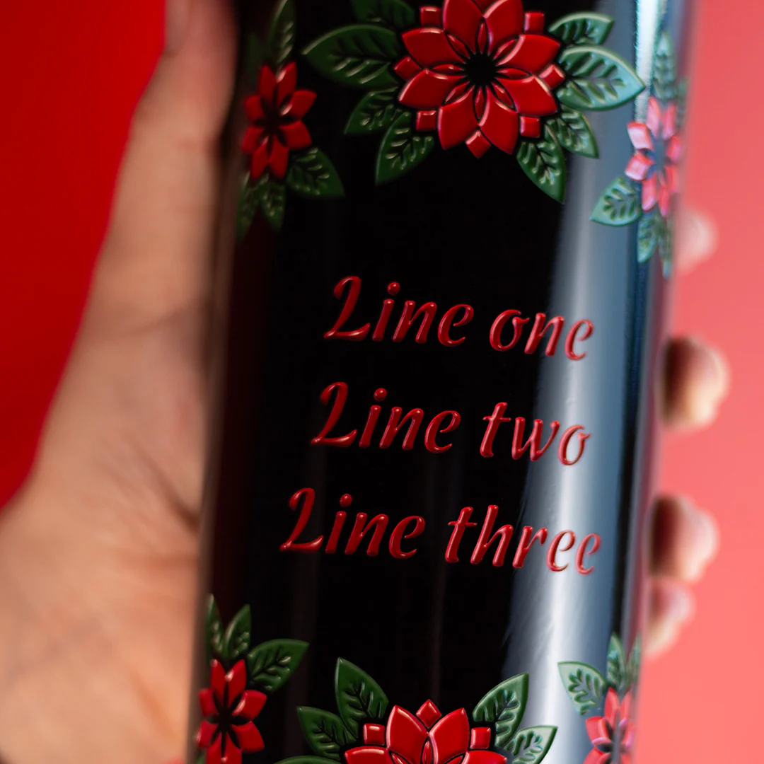Poinsettia Frame Custom Text Etched Wine - Image 4