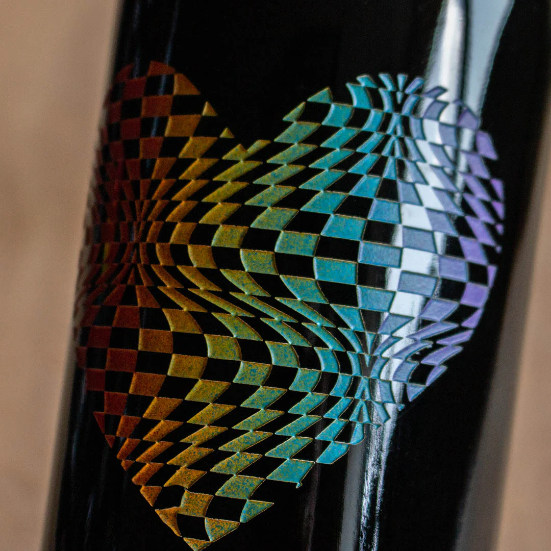 Pride Checkered Heart Custom Etched Wine - Image 8