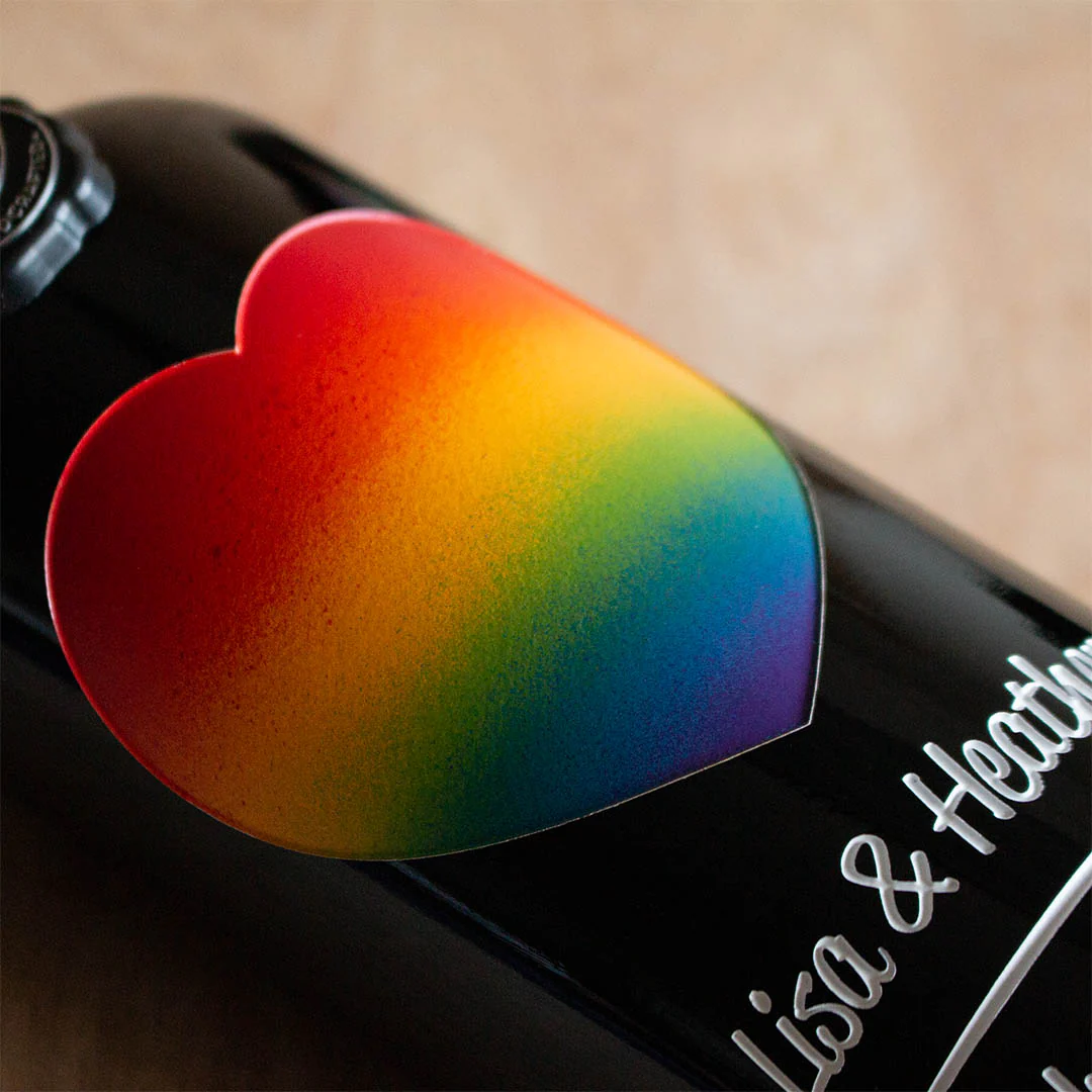 Pride Heart Custom Etched Wine - Image 2