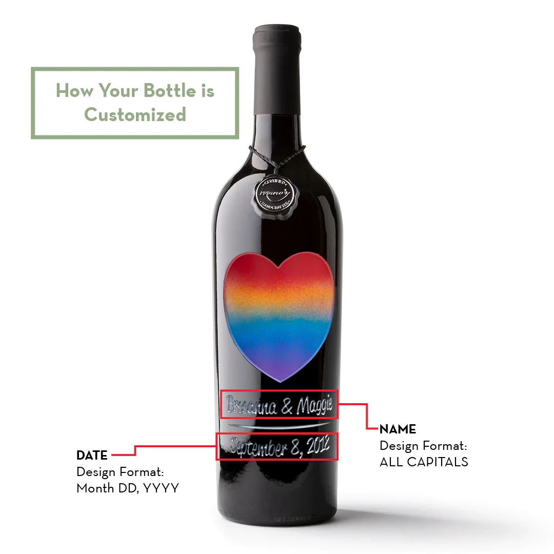 Pride Heart Custom Etched Wine - Image 3
