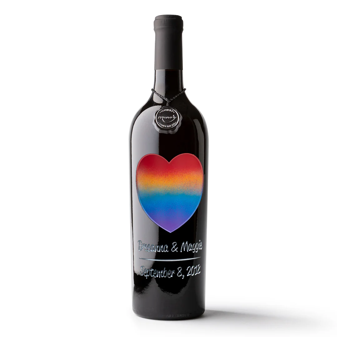 Pride Heart Custom Etched Wine - Image 5