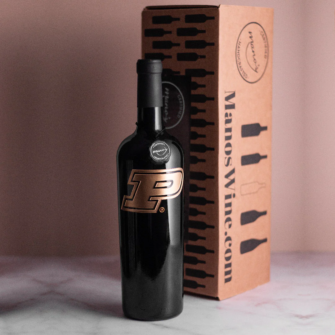 Purdue University Logo Etched Wine - Image 3