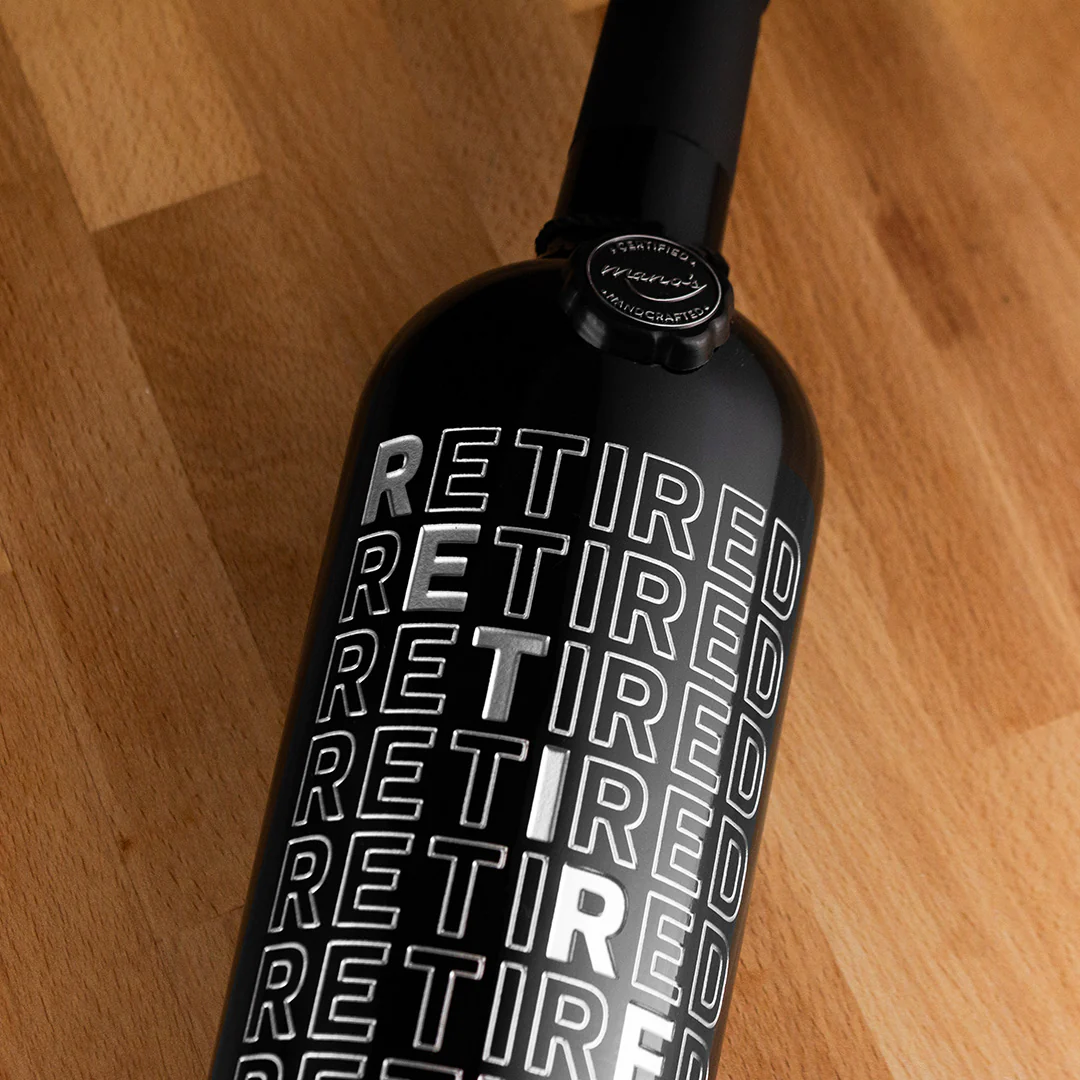 Retired on Repeat Custom Etched Wine - Image 4