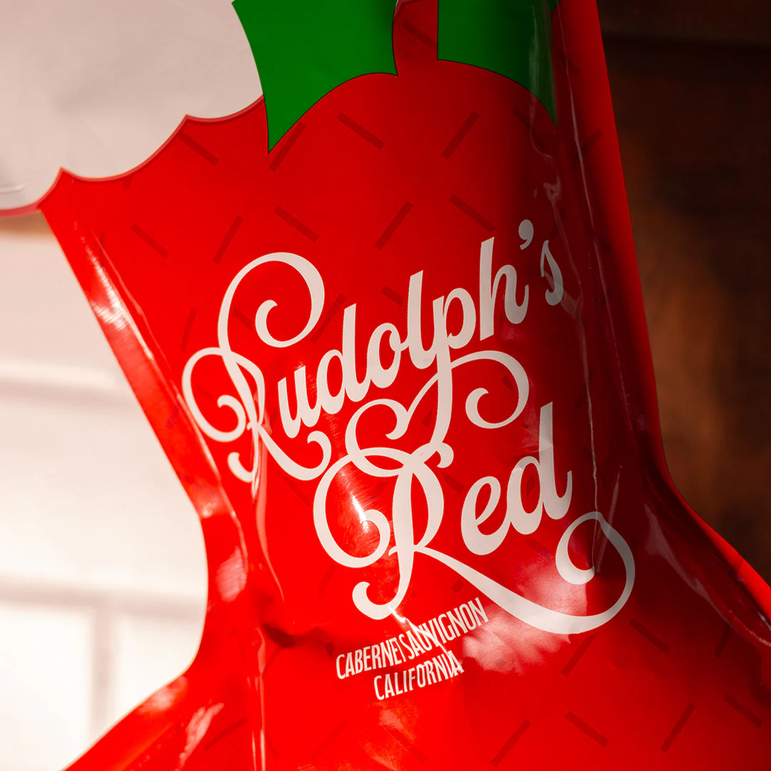 Rudolph Red 3L Holiday Stocking with Custom Name Label - Image 4