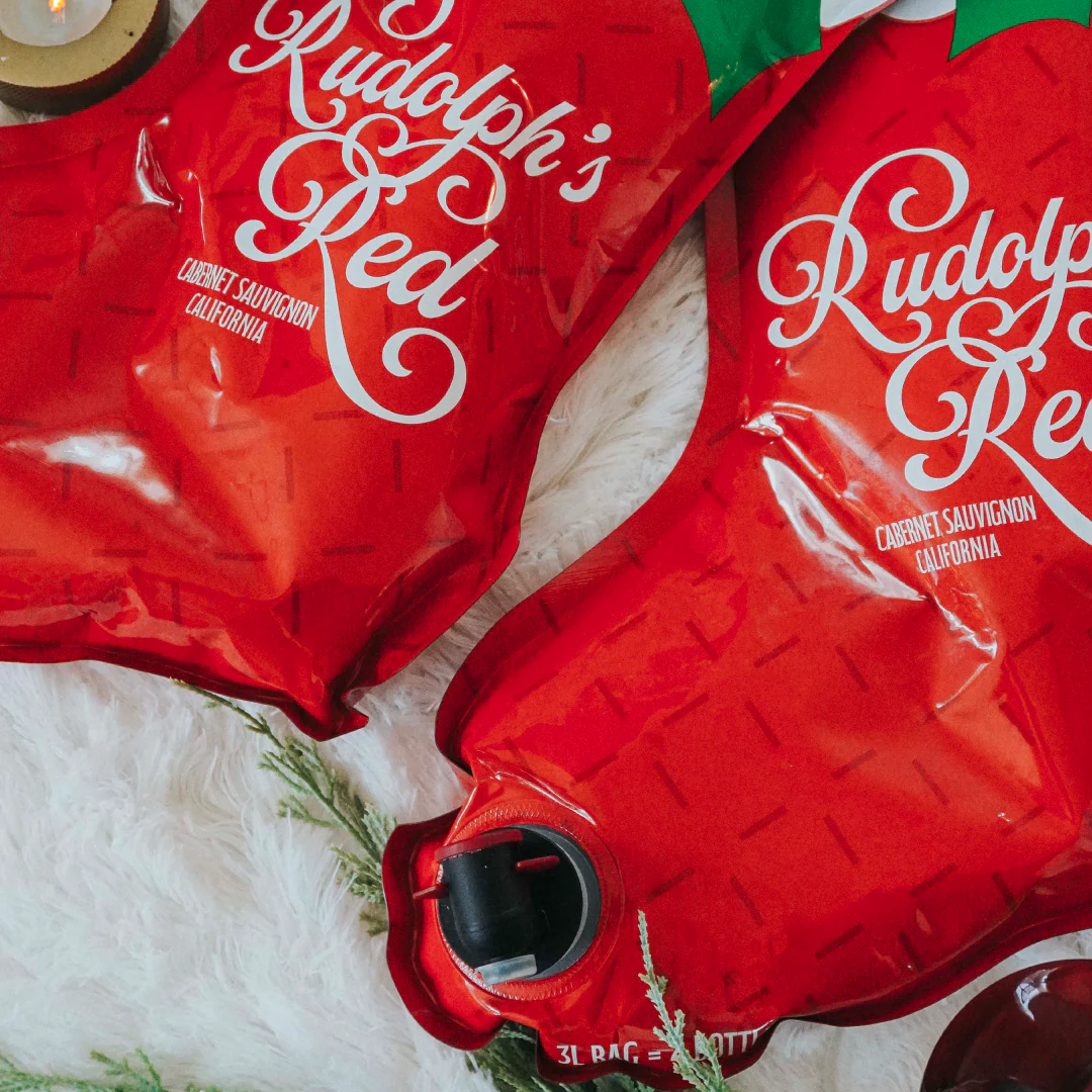Rudolph Red 3L Holiday Stocking with Custom Name Label - Image 5