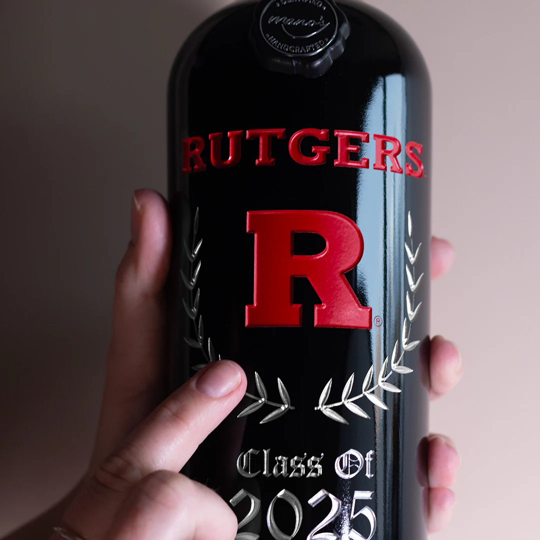Rutgers University Custom Alumni Etched Wine - Image 2
