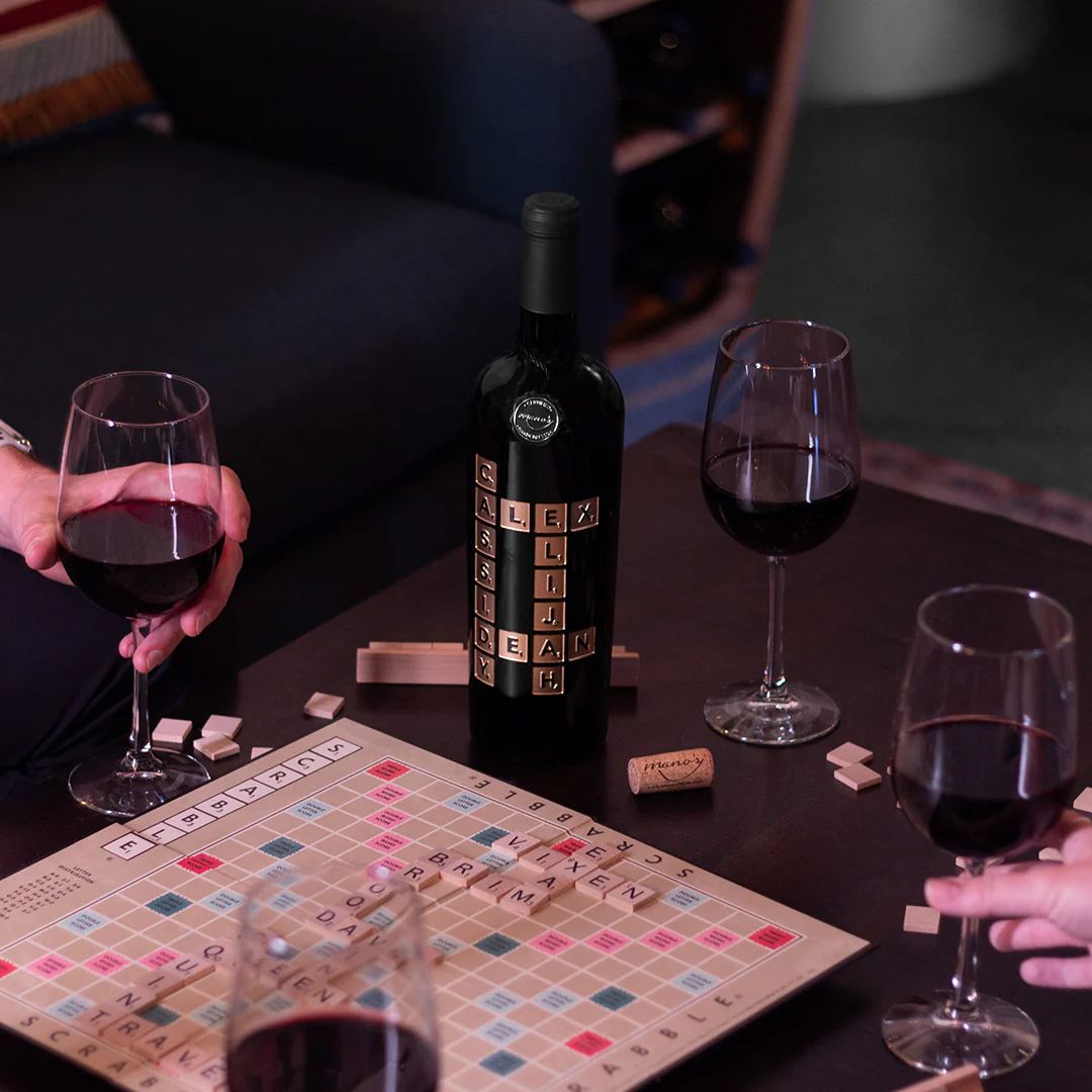 Scrabble Custom Words Etched Wine - Image 11