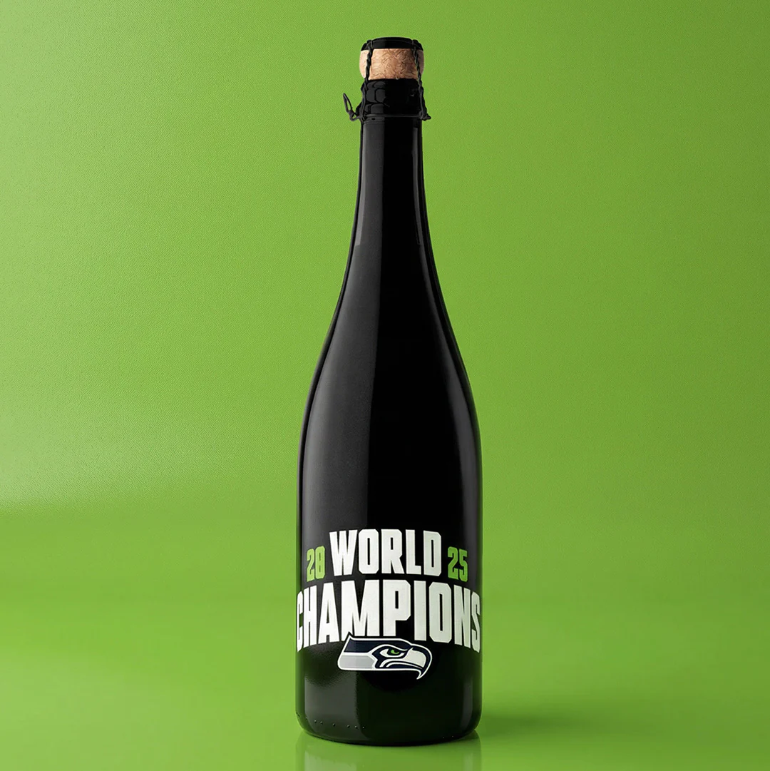 Seattle Seahawks 2025 World Champions Black Bubbly - Image 2