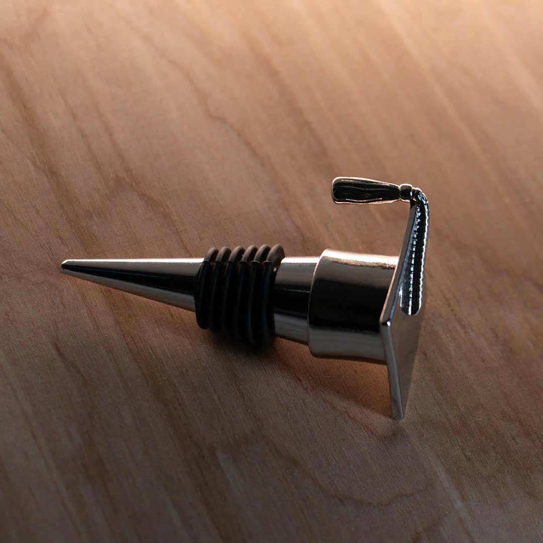 Silver Graduation Cap Wine Stopper - Image 3