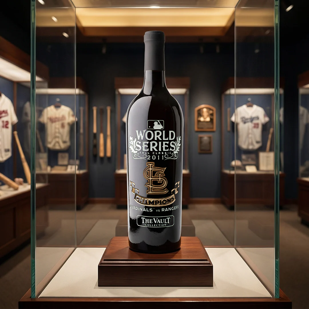 St. Louis Cardinals 2011 World Series Vault Etched Wine - Image 3