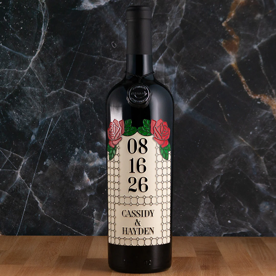 Stained Glass Custom Etched Wine - Image 3