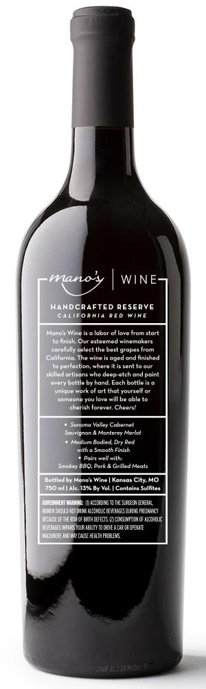 State of Oregon Etched Wine Bottle - Image 2