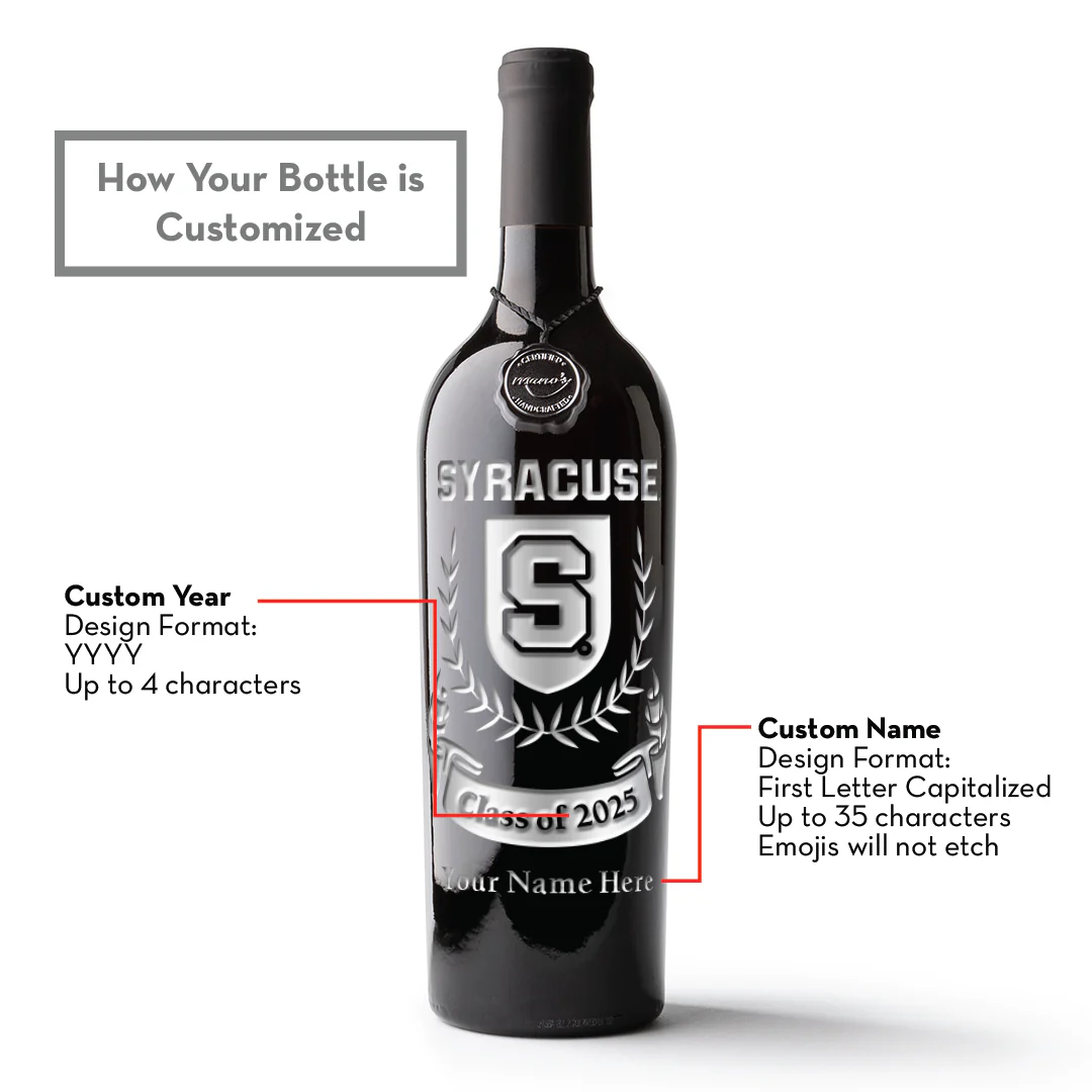 Syracuse University Custom Alumni Etched Wine - Image 5