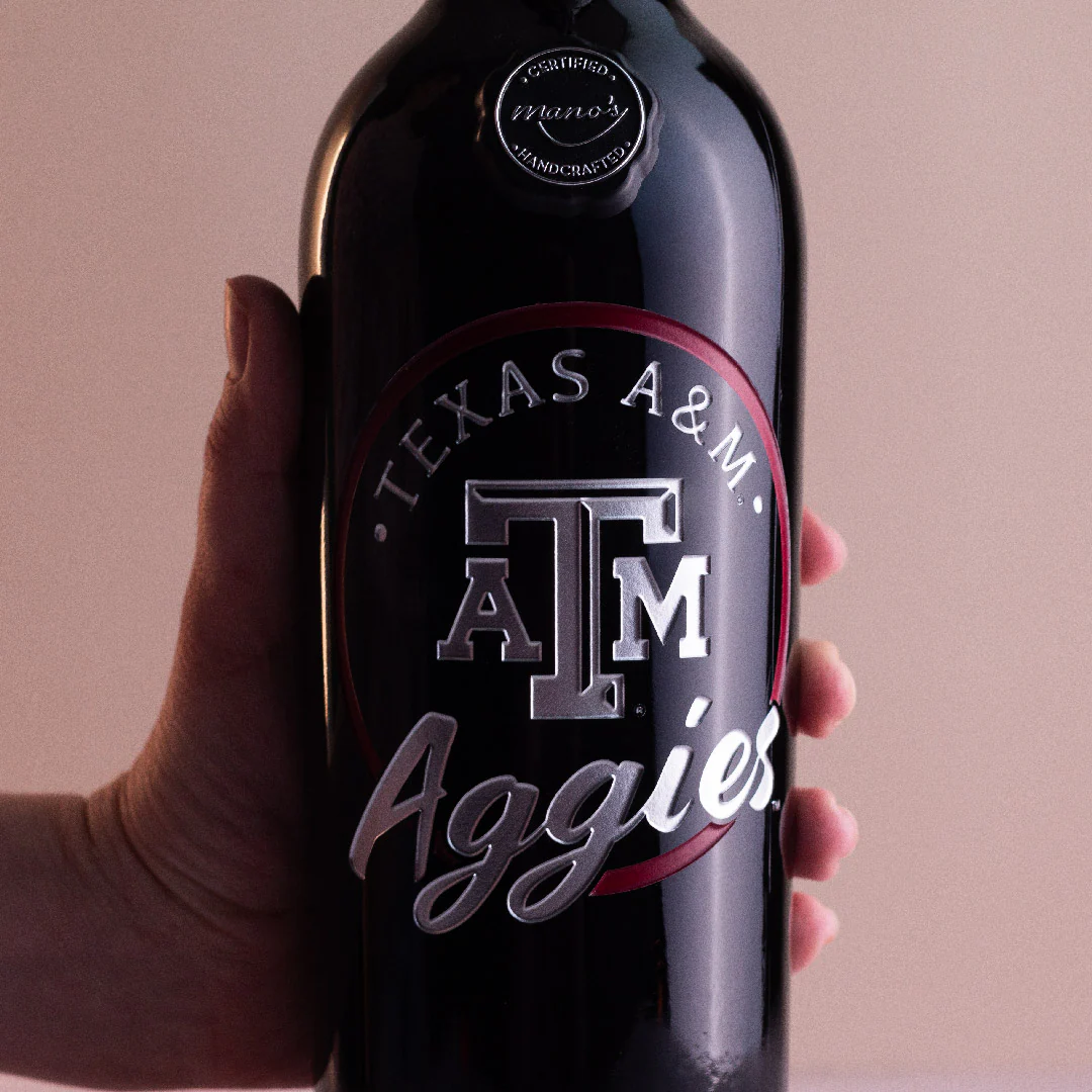 Texas A&M Aggies Circle Etched Wine - Image 2