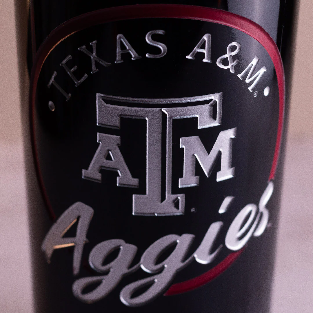 Texas A&M Aggies Circle Etched Wine - Image 4