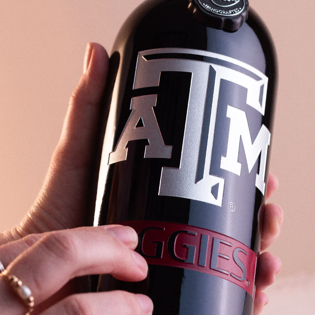 Texas A&M Aggies Etched Wine - Image 3