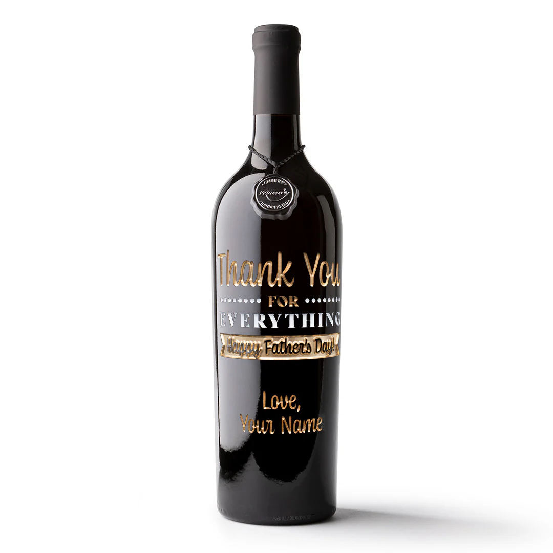 Thank You Father's Day Custom Etched Wine - Image 3
